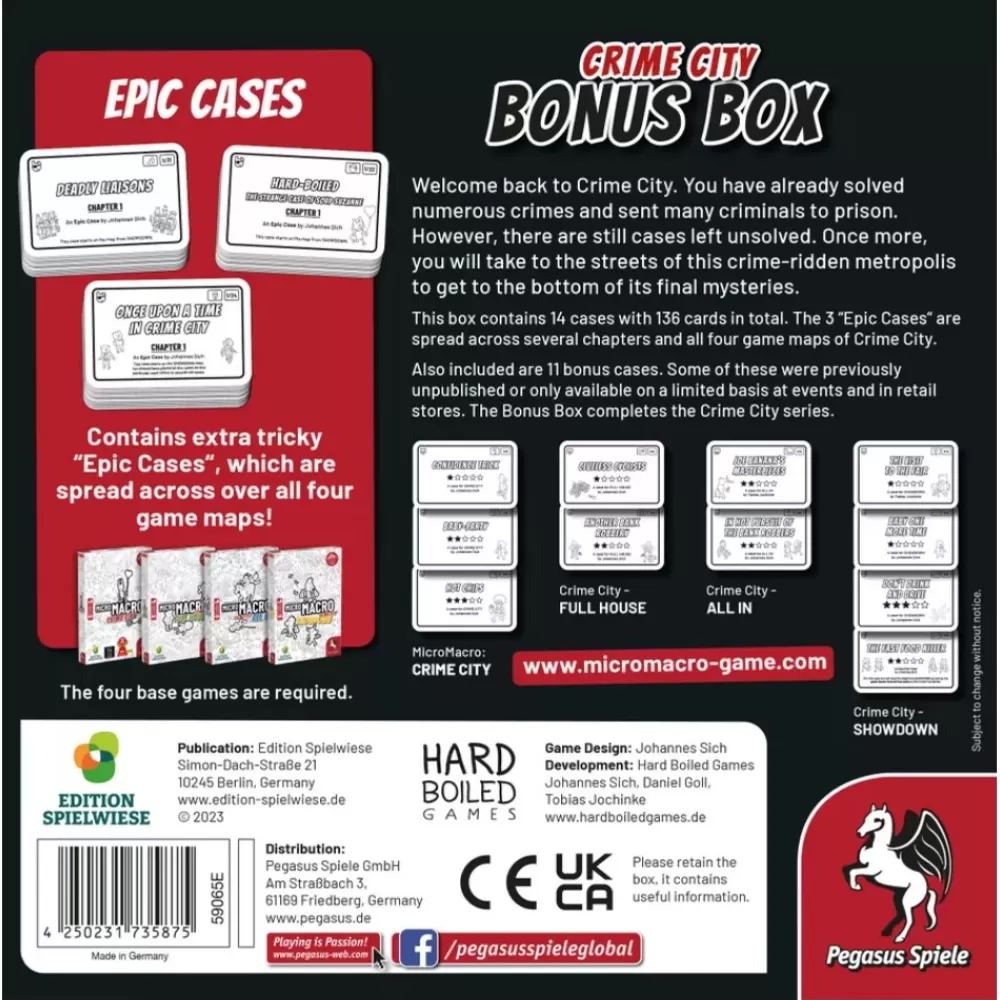 Sale Pegasus Spiele Micromacro: Crime City - Bonus Box (Eng) (Exp.)