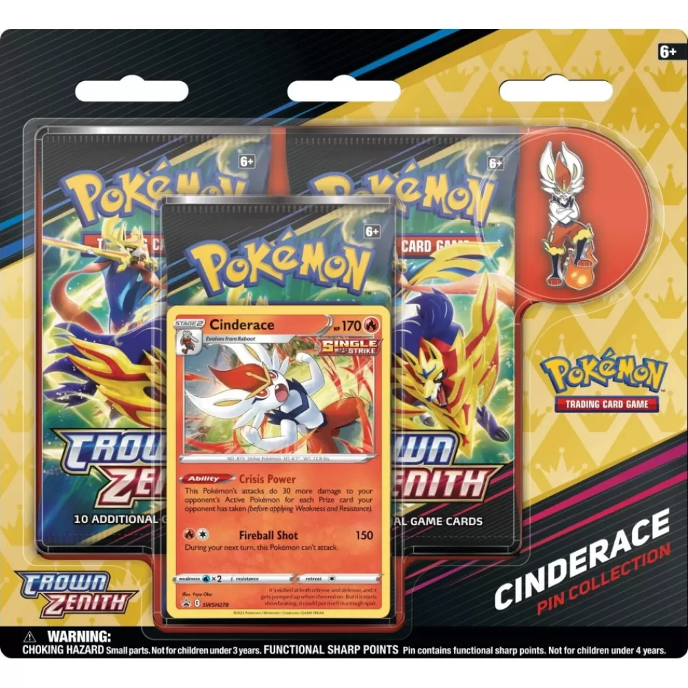 Pokémon Pokemon Tcg: Crown Zenith - Cinderace Pin Collection | Kortspel